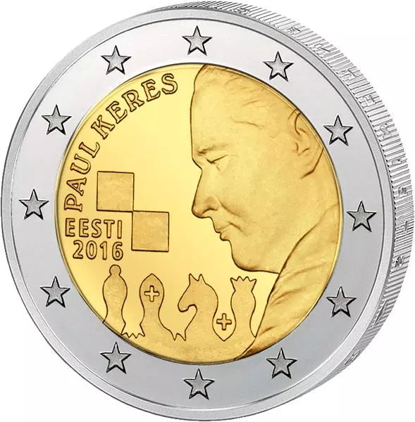 2 euros Estonie 100ème anniversaire de Paul Keres 2016