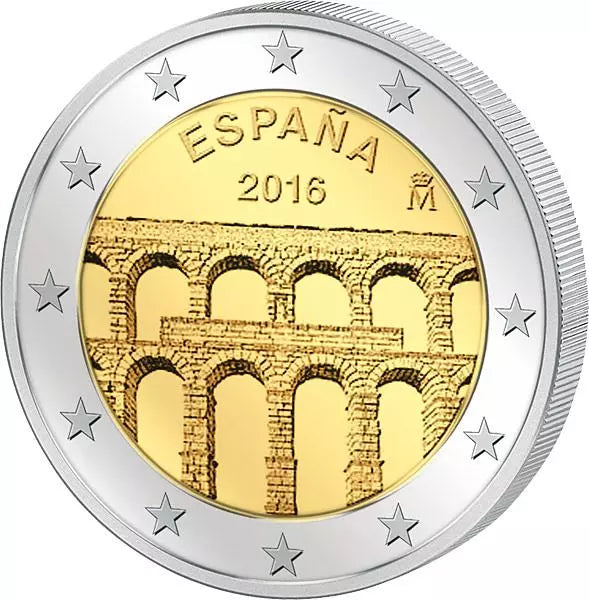 2 euros Espagne Site du patrimoine mondial de l'UNESCO Aqueduc de Ségovie 2016