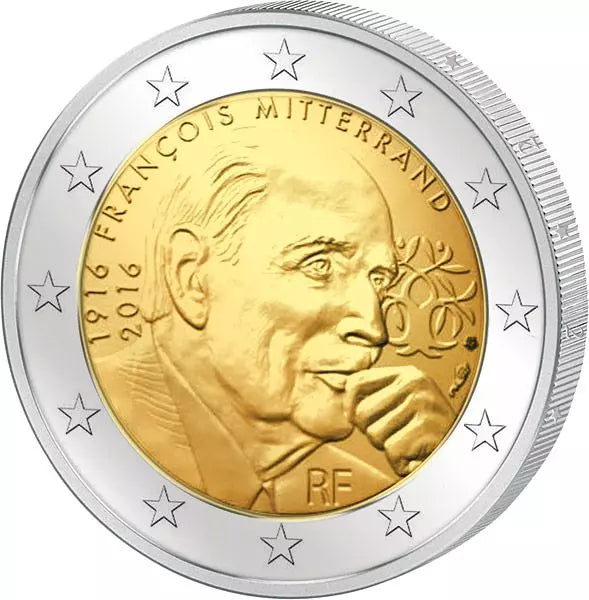 2 euros France 100e anniversaire de la naissance et 20e anniversaire de la mort de François Mitterrand 2016