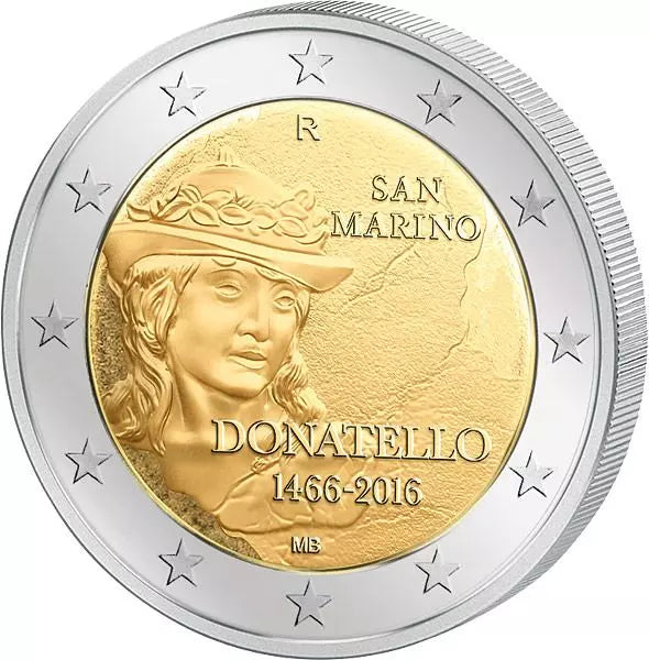 2 euros Saint-Marin 550e anniversaire de la mort de Donatello 2016
