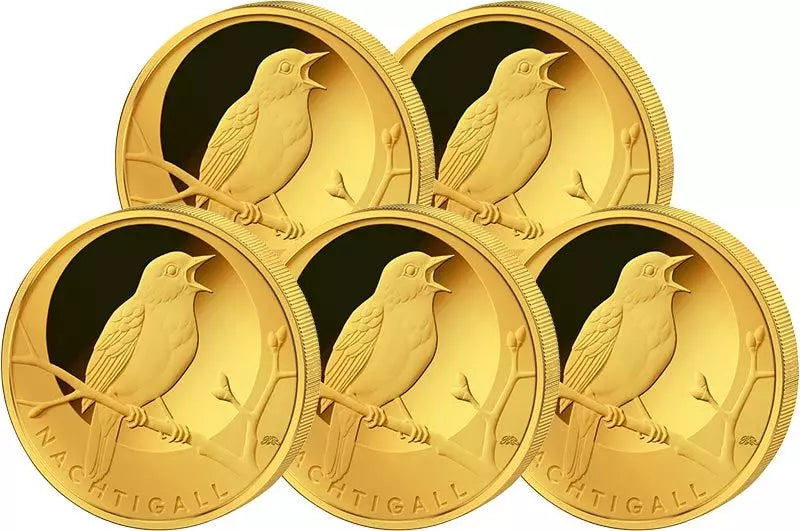 5 x 20 euros Allemagne Oiseaux indigènes Rossignol 2016 État neuf (A - J)