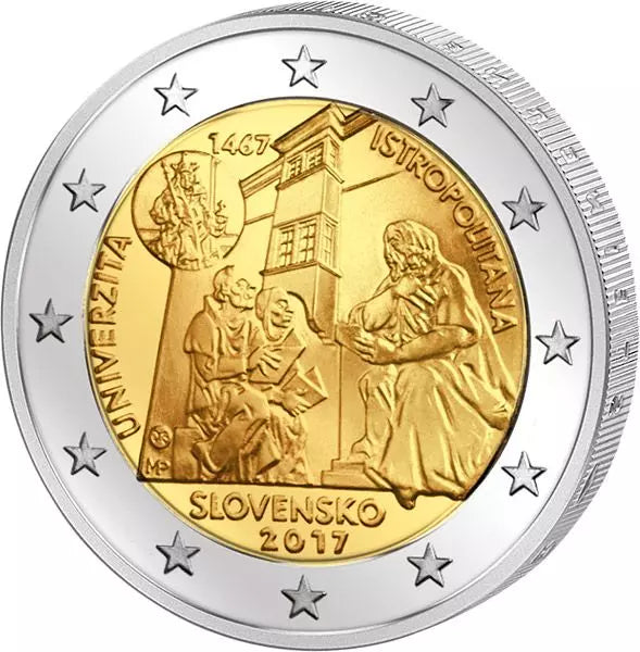 2 euros Slovaquie 550e anniversaire de l'Université Istropolitana 2017 état neuf