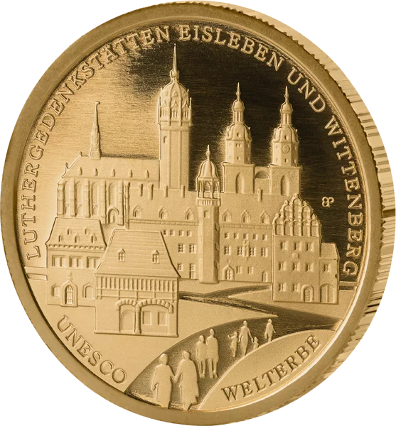 100 euros pour la République fédérale d'Allemagne, sites inscrits au patrimoine mondial de l'UNESCO : mémoriaux de Luther à Wittenberg et Eisleben, 2017
