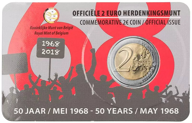 2 euros Belgique 50e anniversaire des soulèvements de mai 2018 pfr