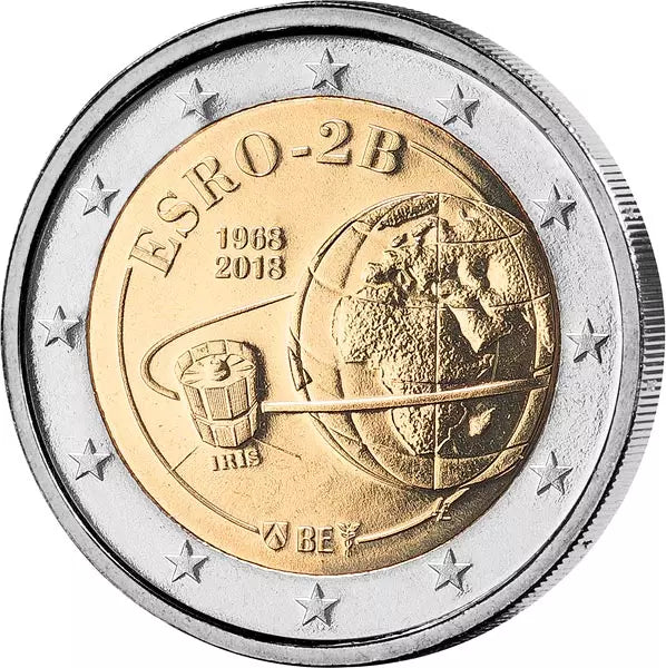 2 euros Belgique 50e anniversaire du lancement du satellite ESRO-2B 2018