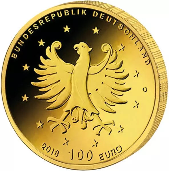 100 euros pour le site du patrimoine mondial de l'UNESCO des châteaux d'Augustusburg et de Falkenlust à Brühl, en Allemagne, 2018