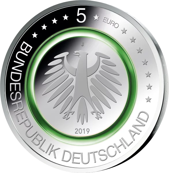 Pièce de 5 euros Allemagne Zone tempérée 2019 État neuf