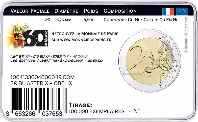 2 euros France 60 ans d'Astérix 2019
