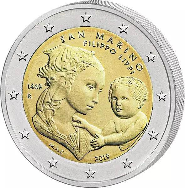 2 euros Saint-Marin 550e anniversaire de la mort de Filippo Lippi 2019