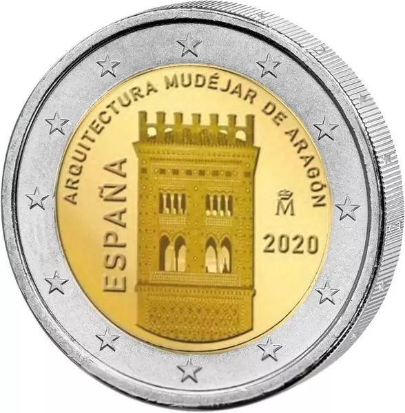 2 euros Espagne Site du patrimoine mondial de l'UNESCO Architecture mudéjare en Aragon 2020