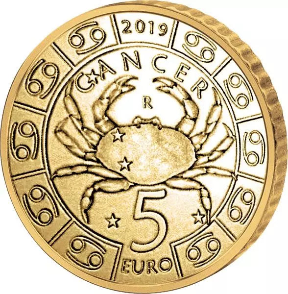 5 euros Saint-Marin Signe astrologique Cancer 2019