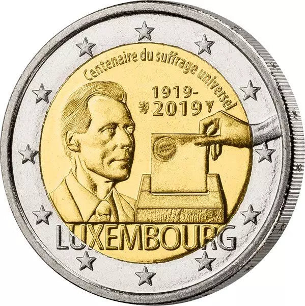 2 euros Luxembourg 100 ans de suffrage universel au Luxembourg 2019
