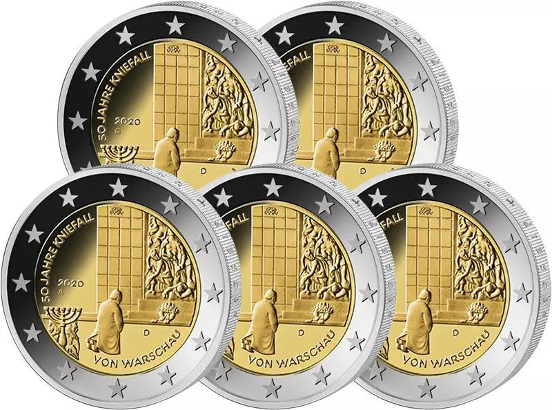 5x2 euros Allemagne 50e anniversaire de la génuflexion de Varsovie 2020 État neuf (A - J)