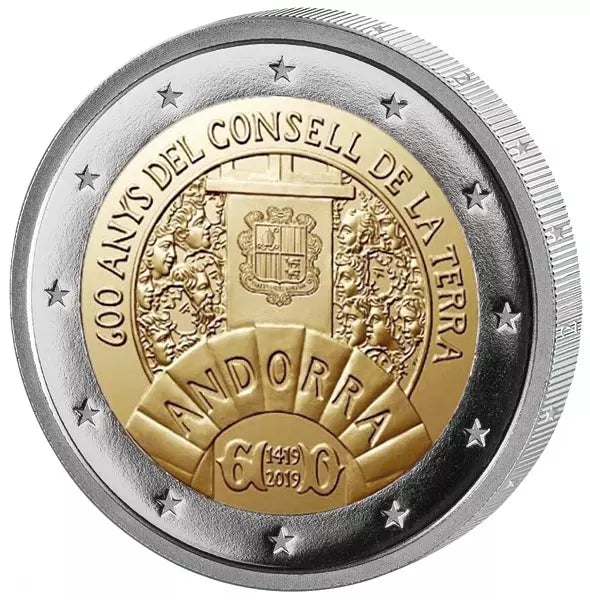 2 euros Andorre 600ème Anniversaire du Consell de la Terra 2019