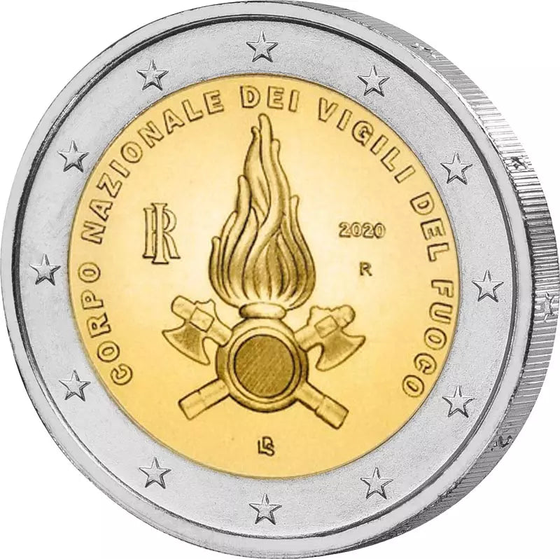 2 euros Italie 80 ans de sapeurs-pompiers 2020