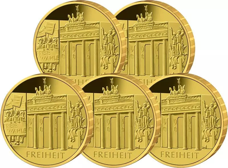 5 x 100 euros République fédérale d'Allemagne Liberté 2022 État neuf (A-J)