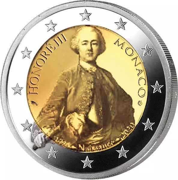 2 euros Monaco, 300e anniversaire du prince Honoré III. 2020