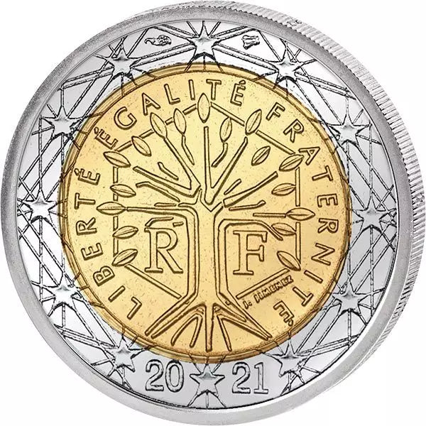 Pièce de 2 euros en circulation en France, 2021