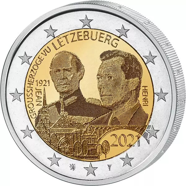 Pièce de 2 euros Luxembourg 100e anniversaire du Grand-Duc Jean Hologramme 2021