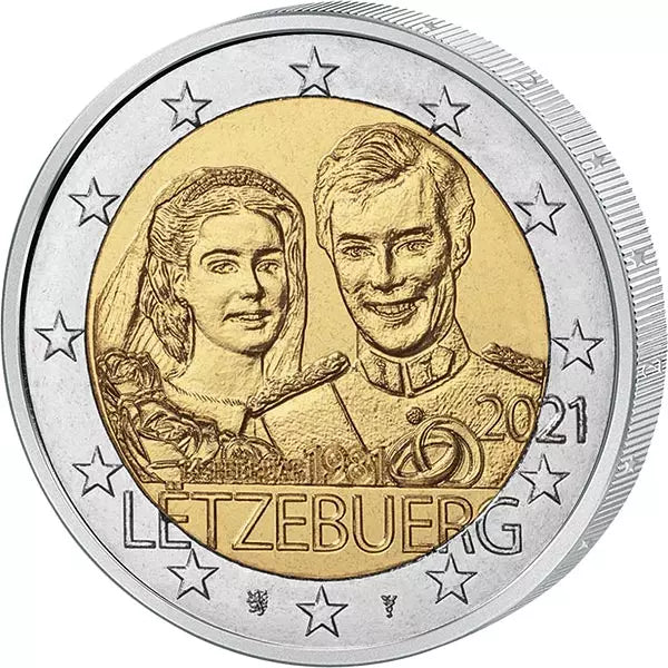 2 euros Luxembourg 40e anniversaire de mariage du couple grand-ducal 2021