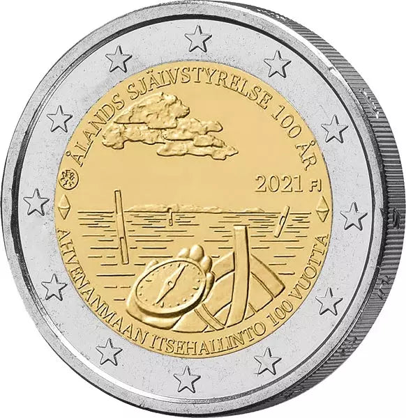 2 euros Finlande 100 ans d'autonomie Îles Åland 2021