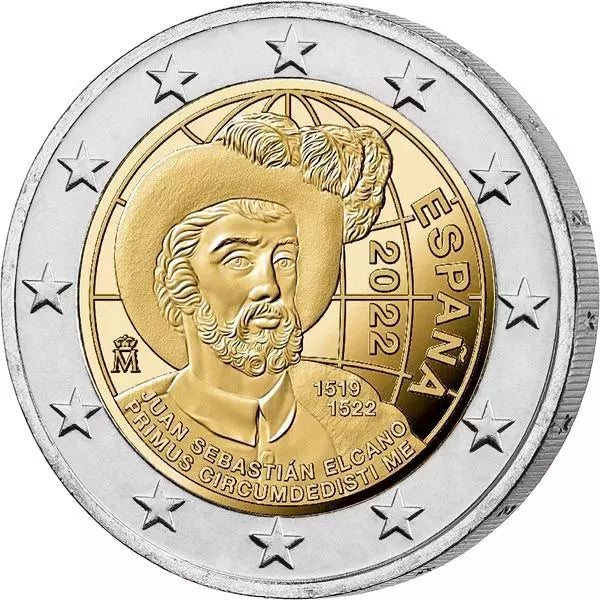 2 euros Espagne 500e anniversaire de l'achèvement du premier tour du monde 2022