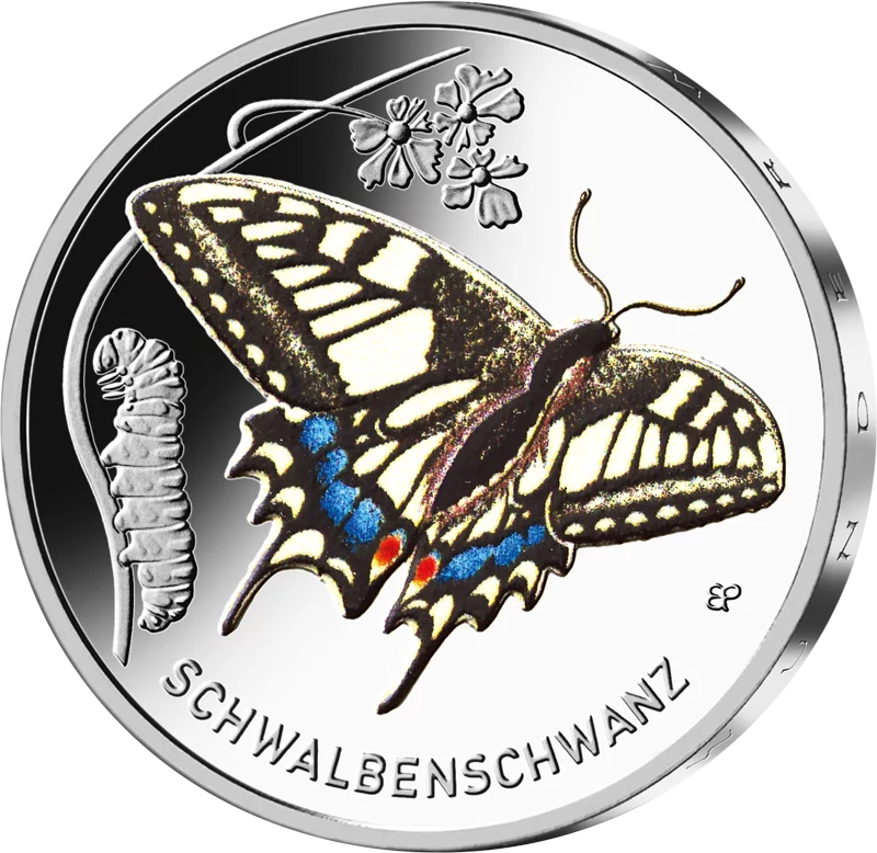 Pièce de 5 euros « Insectes du Pays des Merveilles d'Allemagne » - Machaon 2023, état neuf