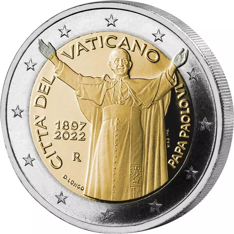 2 euros Vatican 125e anniversaire du pape Paul VI 2022