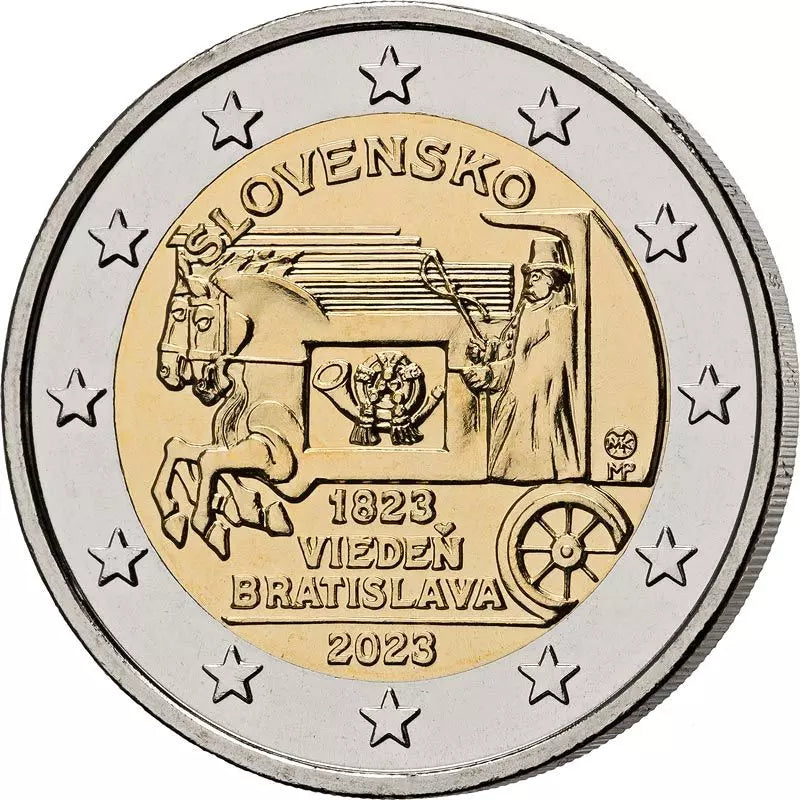 2 euros Slovaquie 200e anniversaire du Horse Express Bratislava - Vienne