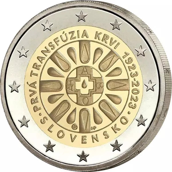 Slovaquie – 2 euros – 100 ans de la première transfusion sanguine en Slovaquie – 2023