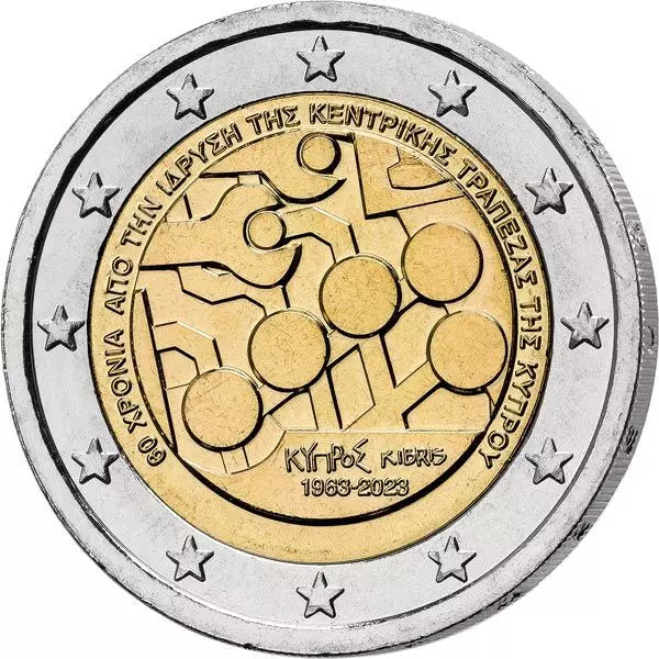 2 euros Chypre 60e anniversaire de la fondation de la Banque centrale de Chypre 2023