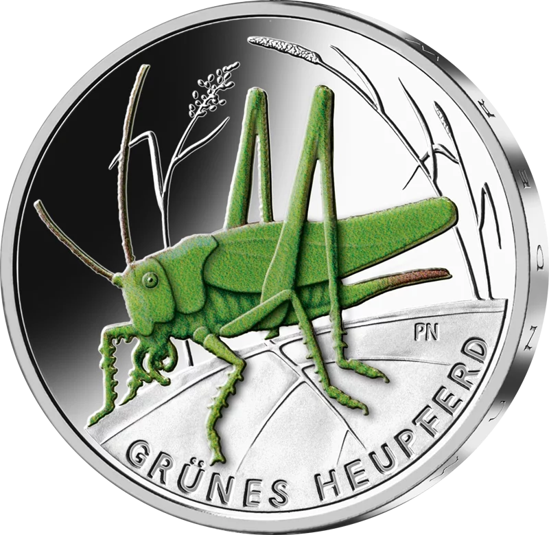 5 euros BRD Insectes du Pays des Merveilles : Sauterelle Verte 2024 État Neuf