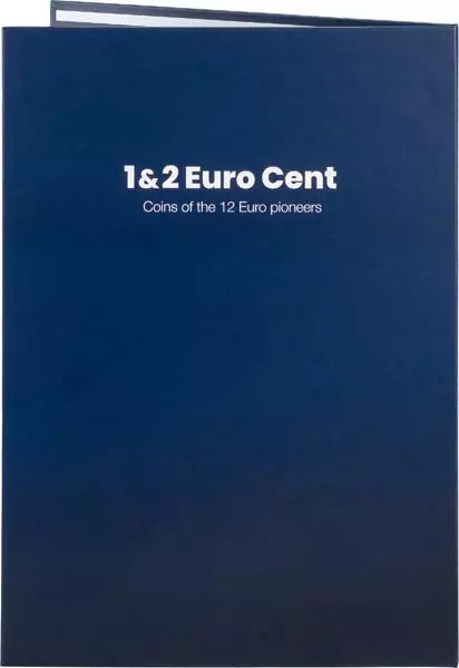 Coffret de 12 pièces de 1 et 2 centimes dans un album de collection