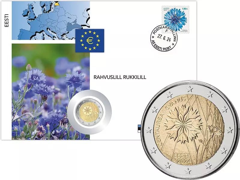 2 euros Numiscover Estonie Fleur nationale Bleuet 2024