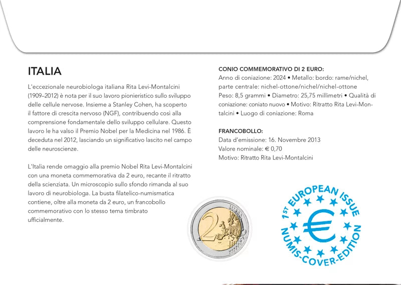 2 euros Numiscover Italie Levi Montalcini 2024
