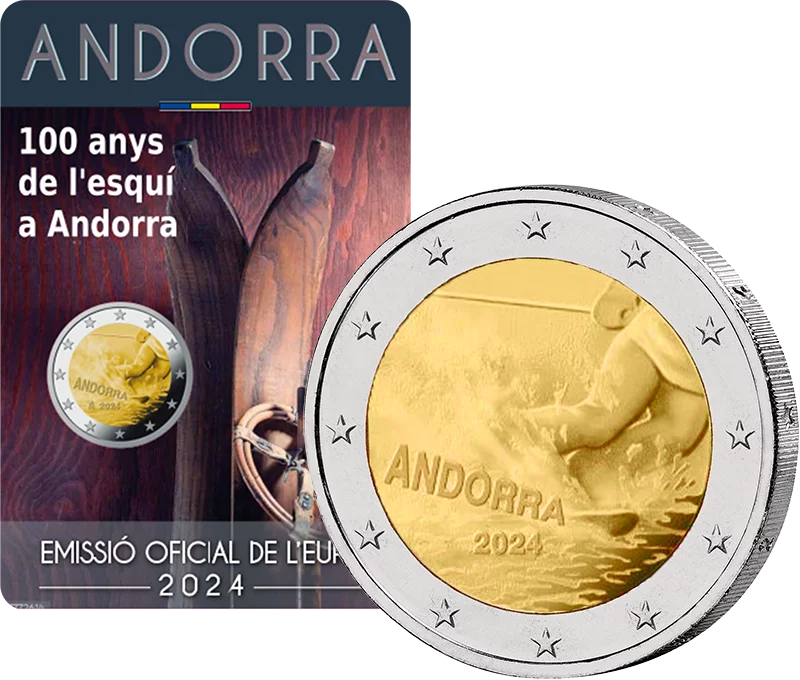 2 euros Andorre 100 ans de ski en Andorre 2024