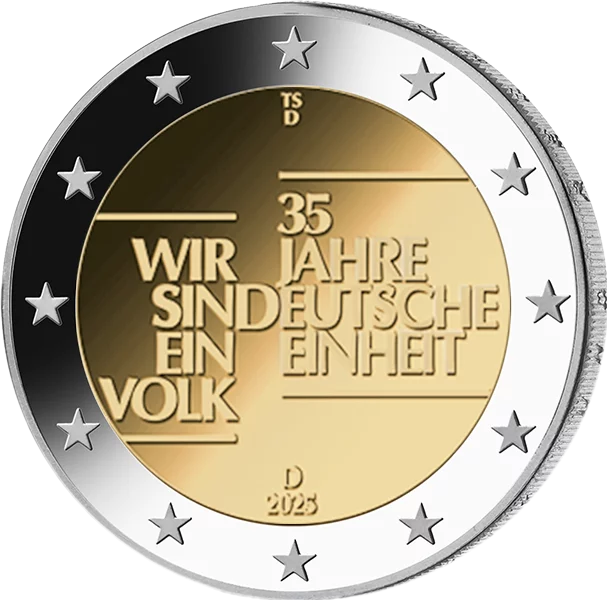 Pièce de 2 euros Allemagne 35 ans d'unité allemande 2025 en parfait état