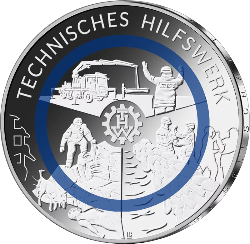Plaque polie de 10 euros République fédérale d'Allemagne Agence de secours technique 2025