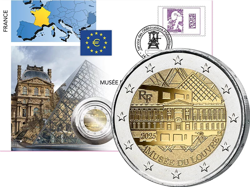 2 Euro Lettre Numismatique France Le Louvre 2025