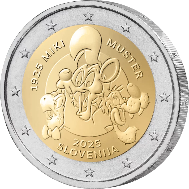2 euros Slovénie 100e anniversaire Miki Muster 2025