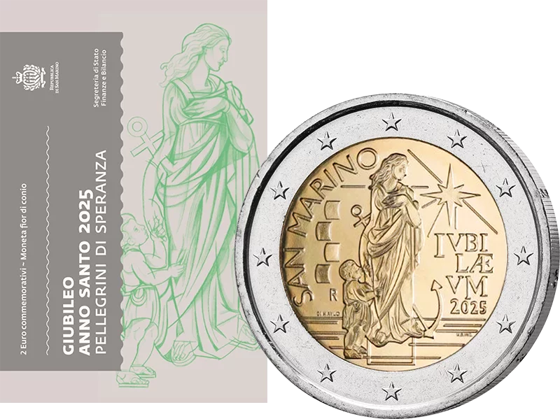 2 euros Année sainte du jubilé de Saint-Marin 2025 - Pèlerins de l'espoir 2025