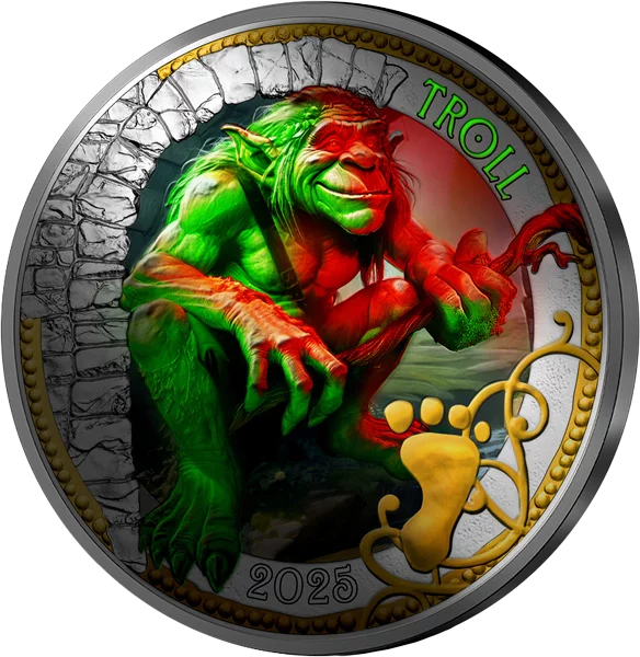 3 euros Autriche Créatures mythiques fantastiques - Le Troll 2025
