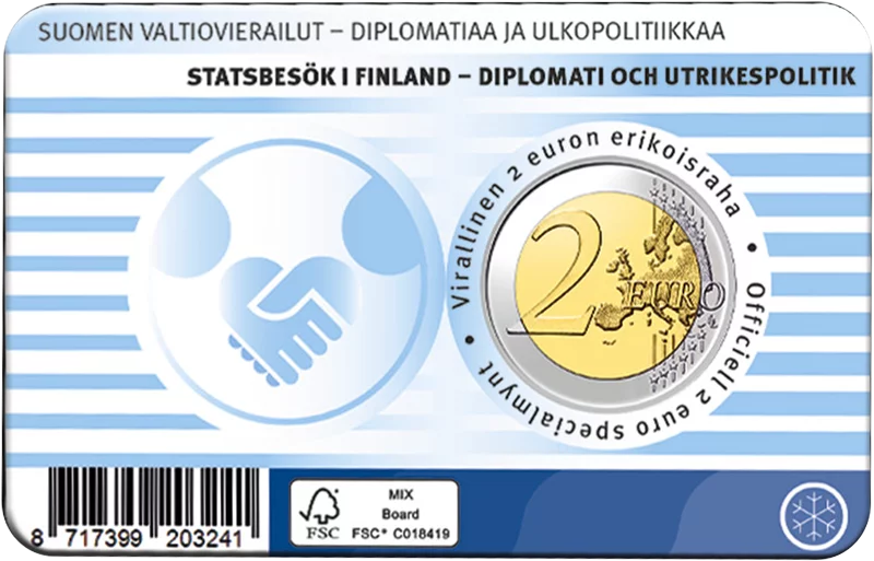 Pièce de 2 euros « Finlande Diplomatie et Politique étrangère 2025 » (langue au choix)