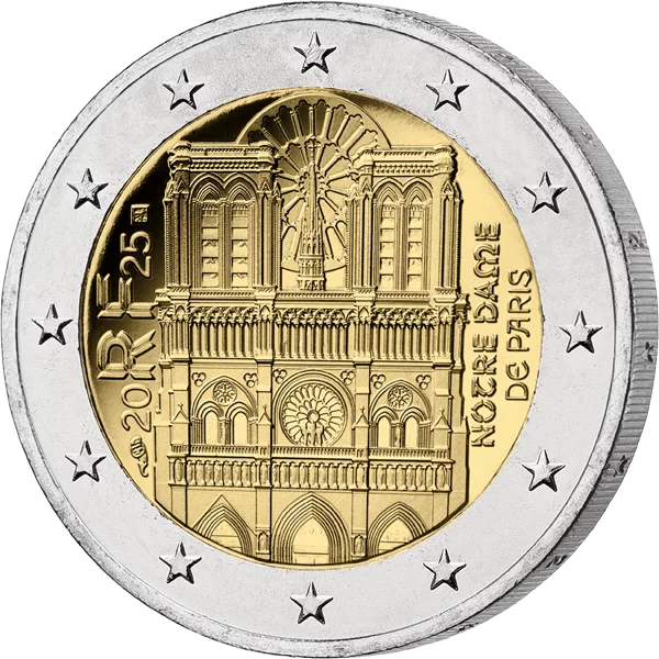 2 euros France Notre Dame de Paris 2025