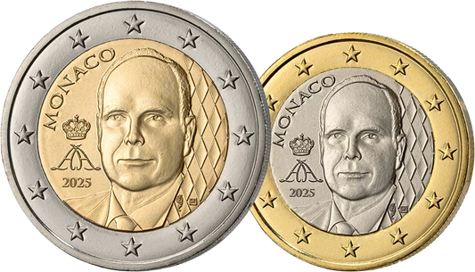 1 + 2 Euro Monaco Prince Albert II. 2025