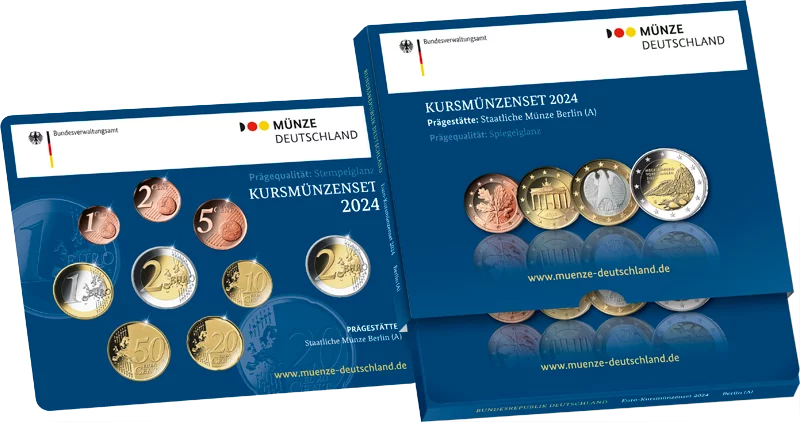 Coffret Euro Allemagne 2024 dont 2 Euro Mecklembourg-Poméranie-Occidentale Königsstuhl 2024 BE