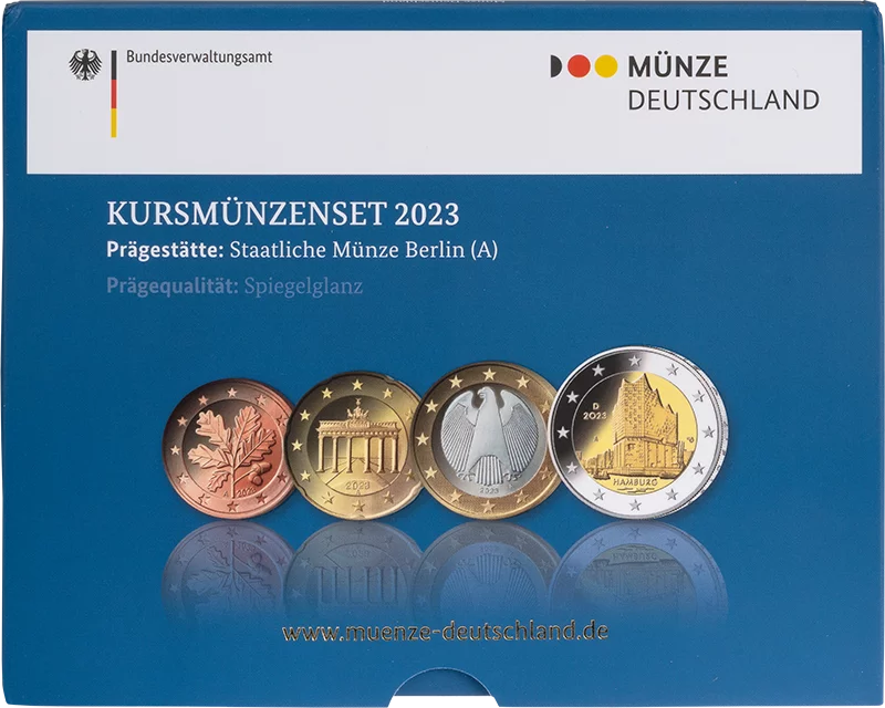 Coffret de pièces en euros Allemagne 2023 comprenant une pièce de 2 euros Elbphilharmonie 2023 (épreuve)