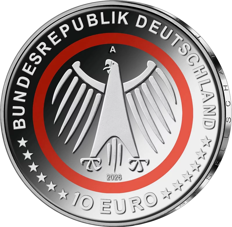 Plaque polie 5 x 10 euros Services de secours allemands 2026