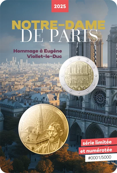 Pièce commémorative de 2 euros France Notre-Dame 2025