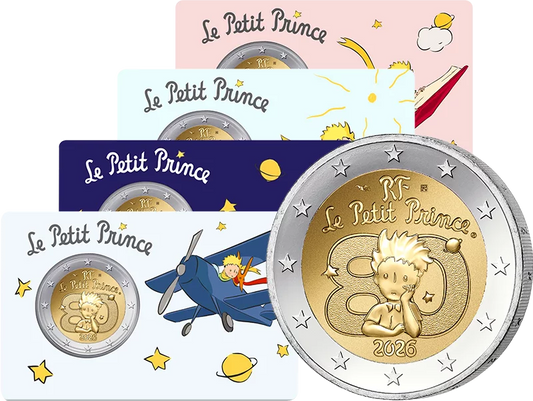 Lot de 4 pièces de 2 euros France 80e anniversaire Le Petit Prince 2026